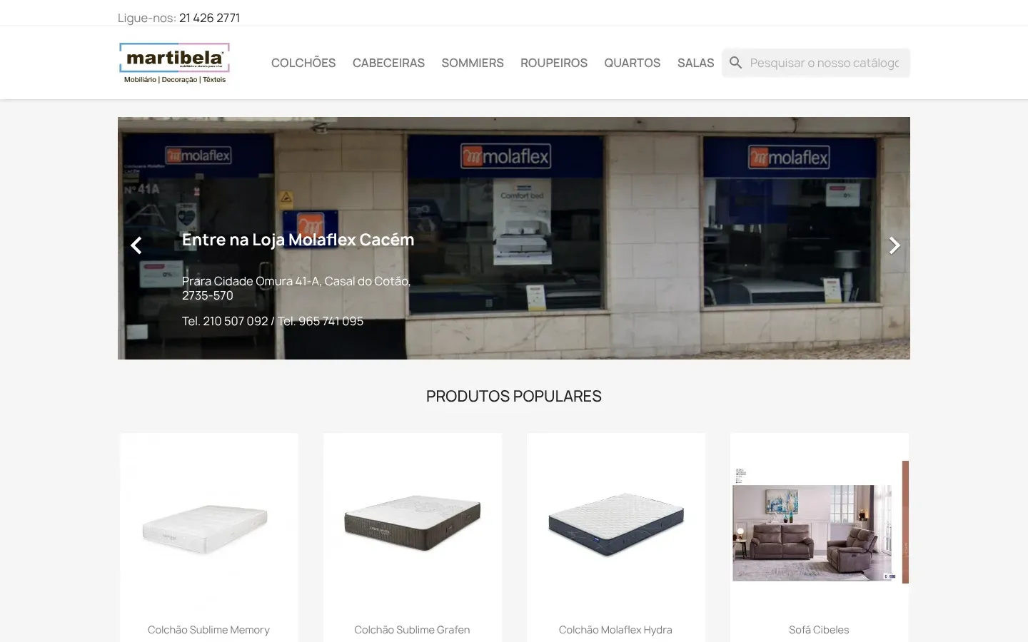 Martibela, Mobiliário e Decoração website, built by Rubra Digital
